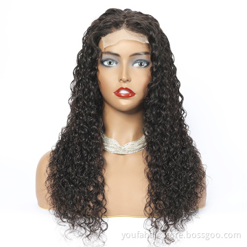 Factory Price HD Frontal Closure Wig Brazilian Virgin Human Hair Closure Wig 4x4 5x5 6x6 Deep Wave Transparent Lace Closure Wig
